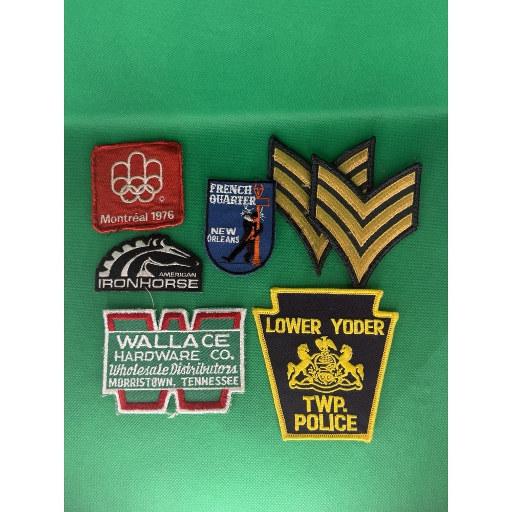 Lot Of 7 Patches Vintage Olympics Moto Navy Police